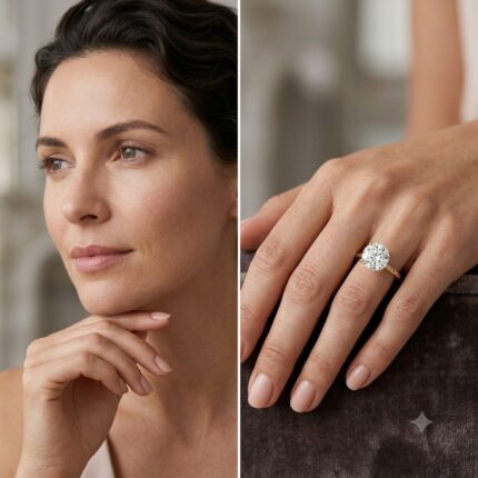 Signature Solitaire Round Brilliant cut Lab Grown Diamond Engagement Ring (2 ct) in 14K Yellow Gold