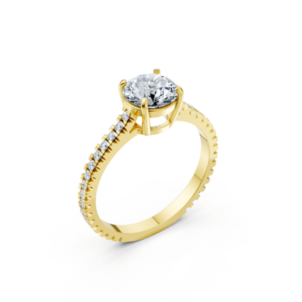 Aura Cathedral French Pavé Diamond Engagement Ring (2.20 CTW)