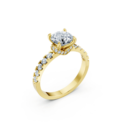Aurielle Hidden Halo Round Diamond Engagement Ring – 2 1/3 CTW
