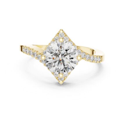 Aurora Compass Halo Diamond Engagement Ring – 2.25 CTW