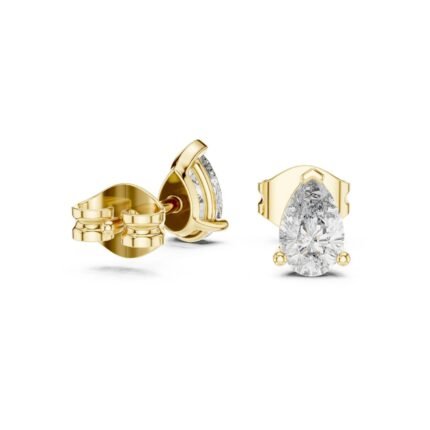 Aurora Pear-Shaped Collet-Set Diamond Stud Earrings