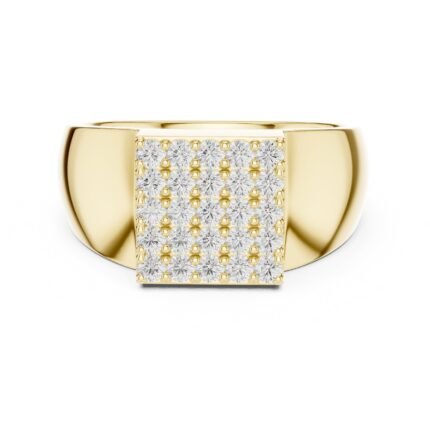 Bold Rectangular Diamond Cluster Men's Ring