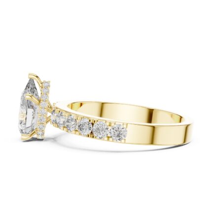 Celestia Pear Hidden Halo Diamond Engagement Ring – 2 3/4 CTW