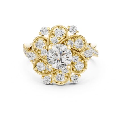 Elysian Bloom Floral Halo Diamond Engagement Ring – 1.70 CTW