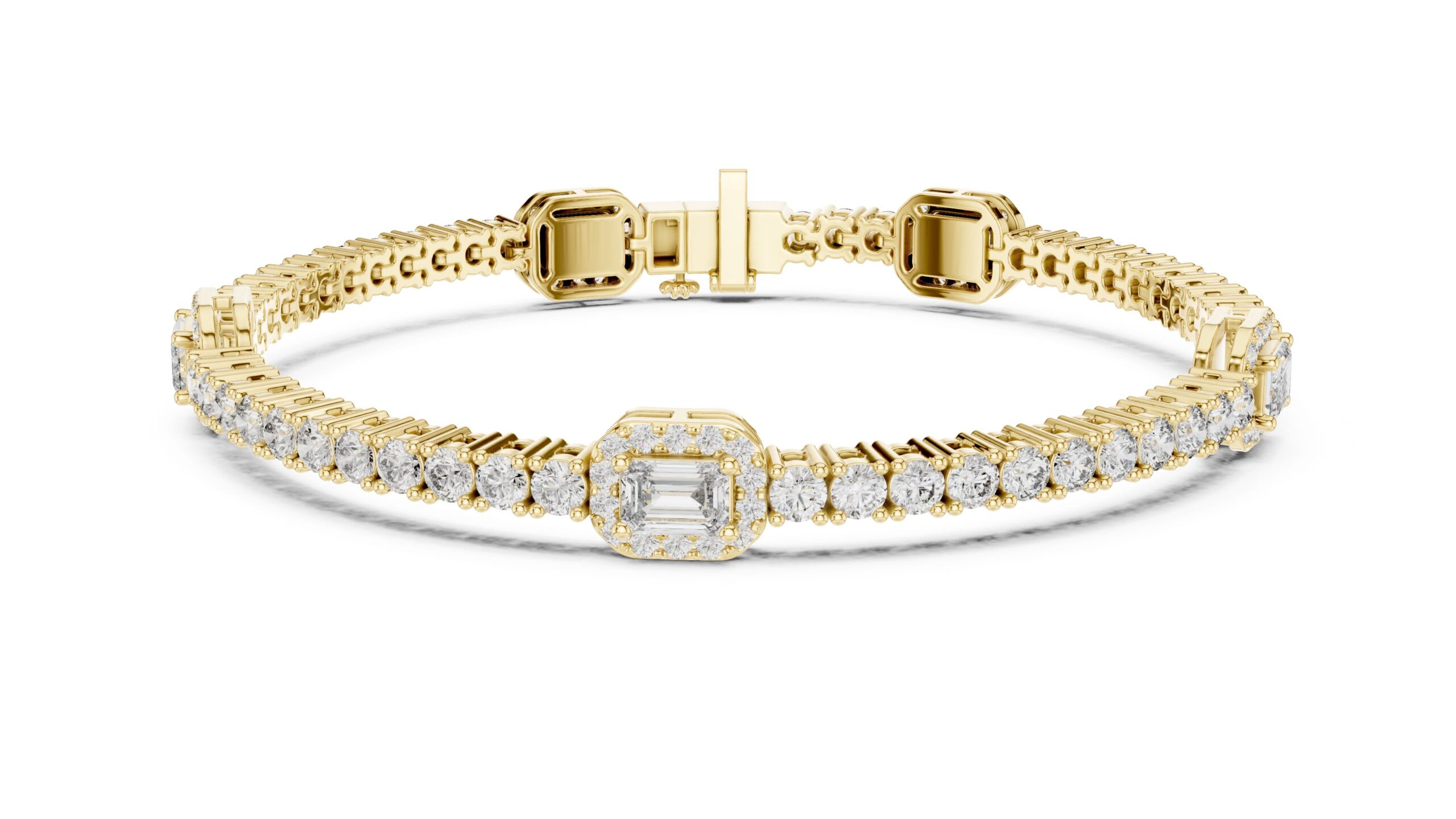 Emerald_Halo_Diamond_Tennis_Bracelet_Yellow_4