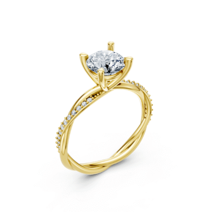 Infinity Twist Pavé Diamond Engagement Ring