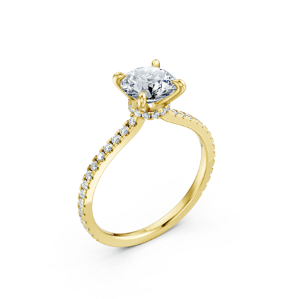 Isla Hidden Halo French Pavé Diamond Engagement Ring – 2.25 CTW Round Brilliant