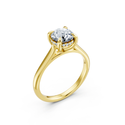 Luna Hidden Halo Cathedral Solitaire Diamond Engagement Ring – 2 1/8 CTW Round Brilliant