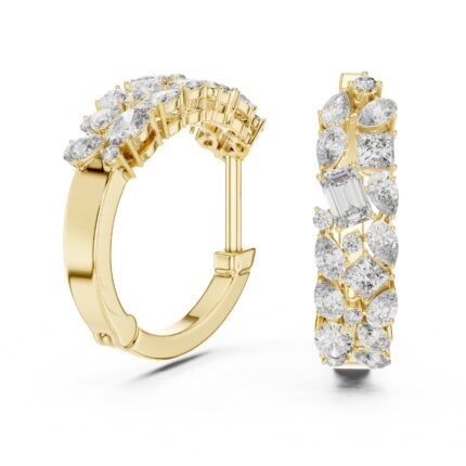 Mosaic Diamond Hoop Earrings