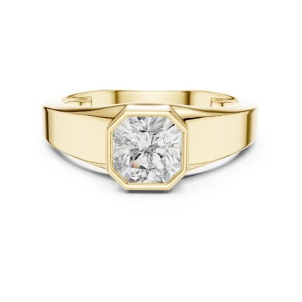 Octavia Bezel-Set Cushion Diamond Men's Ring