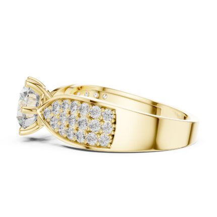 Pavé Diamond Split Shoulder Engagement Ring – 2 1/2 CTW