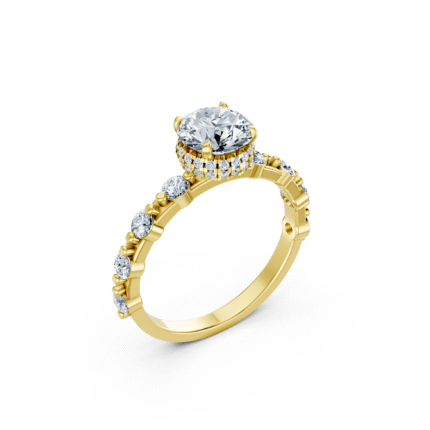Seraphina Double Hidden Halo Round Diamond Engagement Ring – 4 1/4 CTW