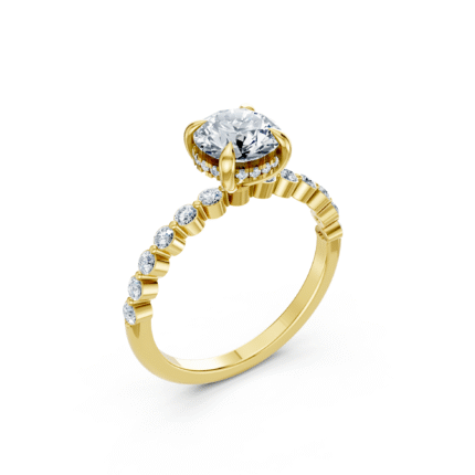 Seraphina Hidden Halo Shared Prong Diamond Engagement Ring – 3.25 CTW Round Brilliant