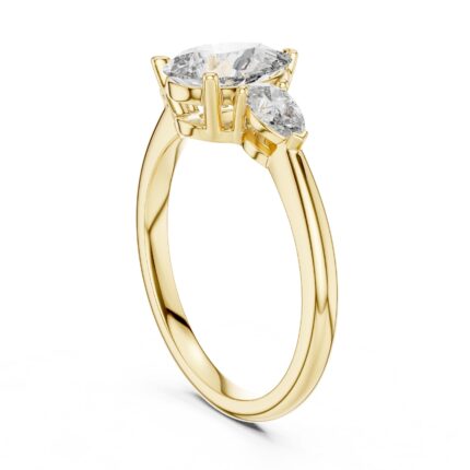 Elegant Pear Cut Three-Stone Diamond Engagement Ring – 2.00 CTW