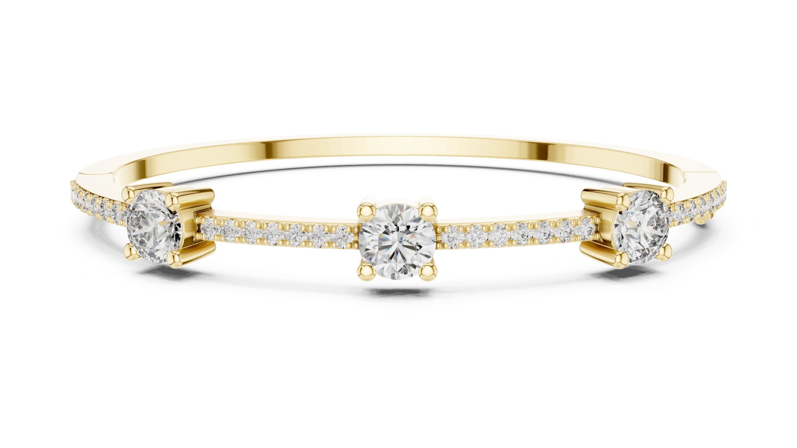 Three_Stone_Round_Diamond_Bangle_Yellow_4