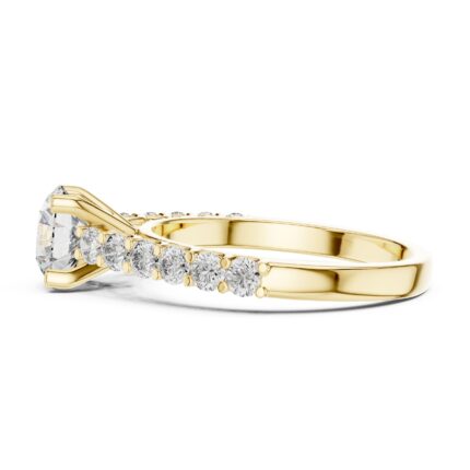 Timeless Round Diamond Engagement Ring with Shared Prong Band – 3 1/3 CTW