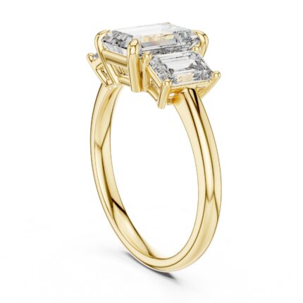 Trinity Three-Stone Emerald Cut Diamond Engagement Ring – 2  CTW