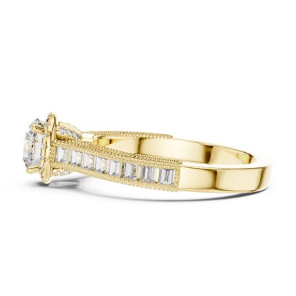Vintage Baguette & Round Diamond Engagement Ring – 2 1/8 CTW