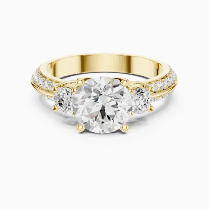 Celestine Round Three-Stone Lab Diamond Engagement Ring