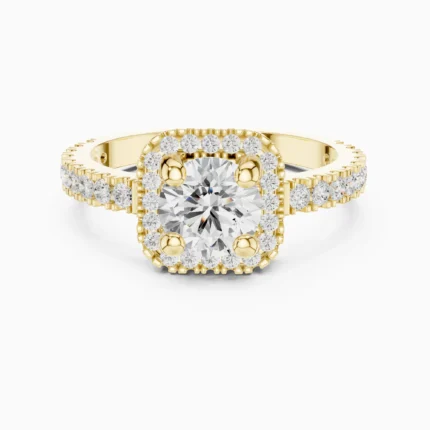 Regal Radiance Round Lab Diamond Halo Engagement Ring