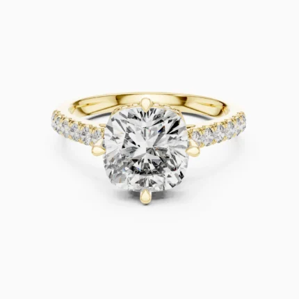 Celestia Hidden Halo Cushion Lab Diamond Engagement Ring – 4.00 CTW