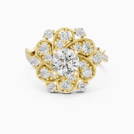 Elysian Bloom Floral Halo Lab Diamond Engagement Ring – 2.25 CTW