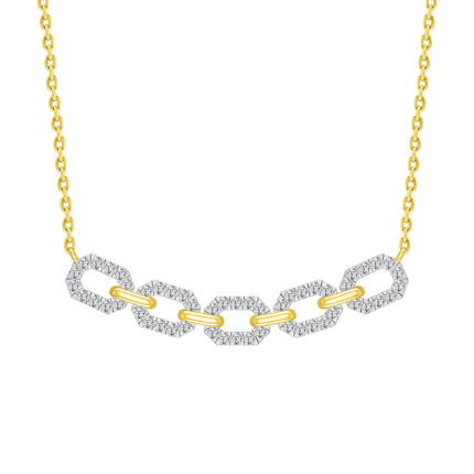 LADIES NECKLACE 0.50CT ROUND DIAMOND 10K YELLOW GOLD