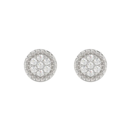 LADIES EARRINGS 0.20CT ROUND DIAMOND 14K WHITE GOLD