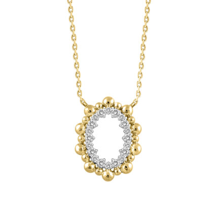 LADIES NECKLACE 0.16CT ROUND DIAMOND 10K YELLOW GOLD