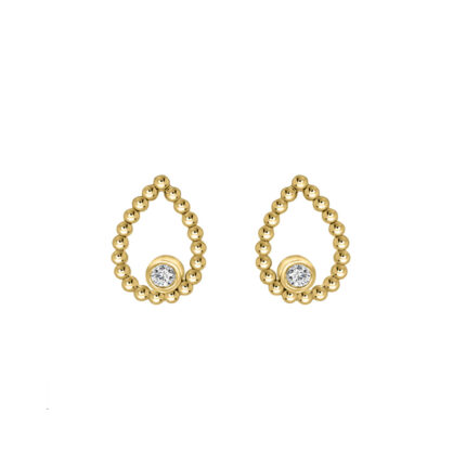 LADIES EARRINGS 0.10CT ROUND DIAMOND 10K YELLOW GOLD