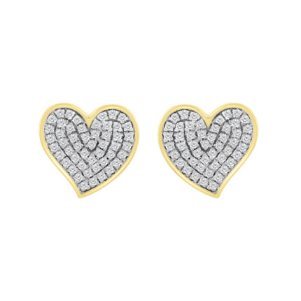 LADIES EARRINGS 0.20CT ROUND DIAMOND 10K YELLOW GOLD