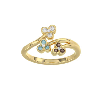 LADIES RING 0.20CT ROUND DIAMOND 14K YELLOW GOLD