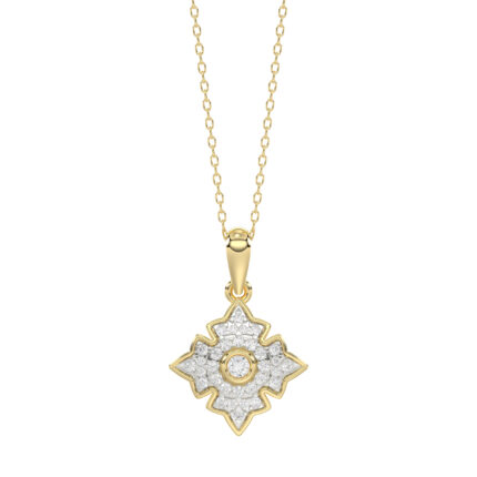 LADIES PENDANT 0.25CT ROUND DIAMOND 10K YELLOW GOLD