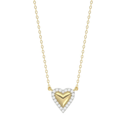 LADIES NECKLACE 0.10CT ROUND DIAMOND 10K YELLOW GOLD